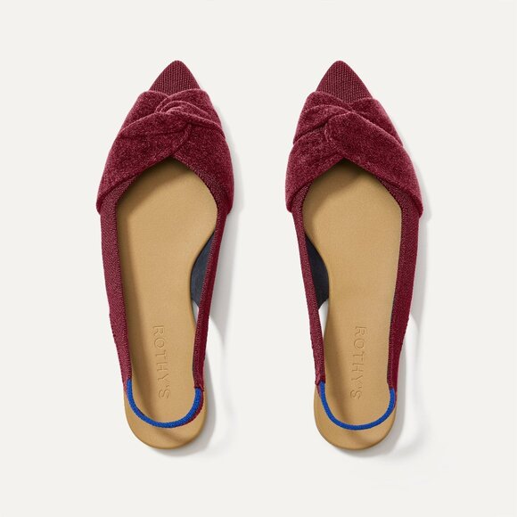 Rothy's Shoes - Rothy's The Twist Point Slingback - Cabernet Size 9.5